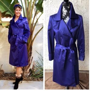 London Fog Deep Purple TrenchCoat Sz S Never Worn